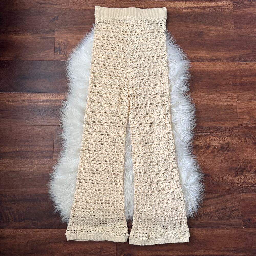 Ronny Kobo Elmore Knit Pants Cover Up in Ivory Size Medium